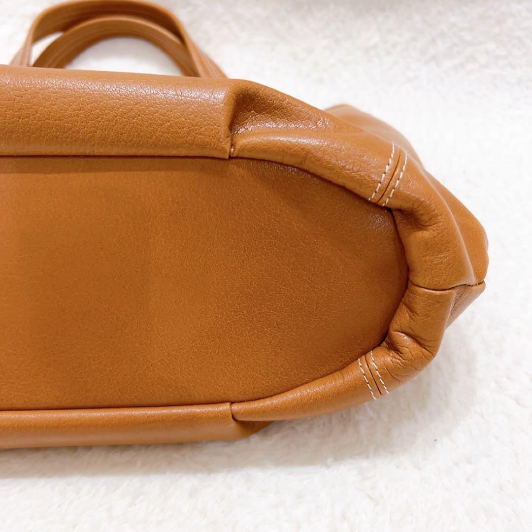 美品 kitamura キタムラ トートバッグ ハンド キャメル レザー 本革