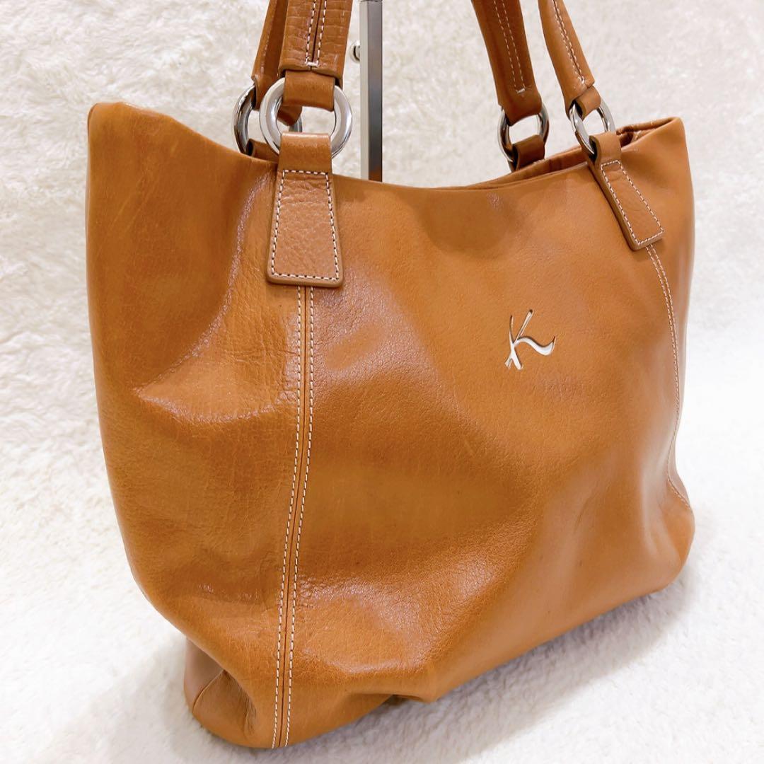 美品 kitamura キタムラ トートバッグ ハンド キャメル レザー 本革