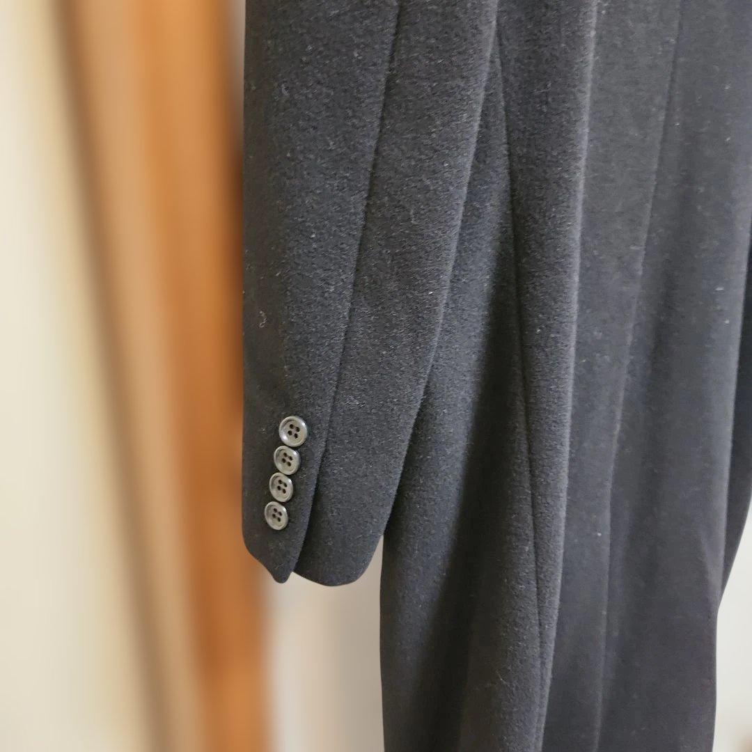 カシミヤ100%　ロングコート　ブラック　L