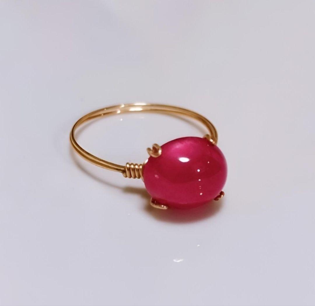 ツヤ❤️ Kgf14 宝石ルース 希少石 ミャンマー産 スタールビー 爪留め