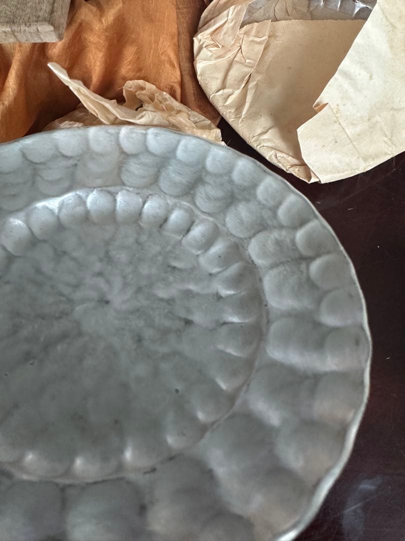 瞬間的お値下げ‼️萬古焼　シルバーおしゃれお皿　とっても素敵！