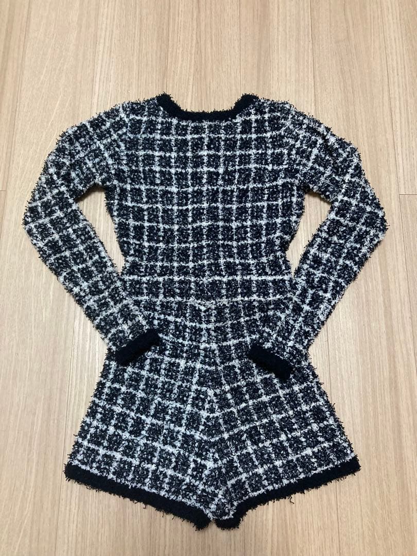 Darich ダーリッチ ツイードニットコンビネゾン ブラック Free