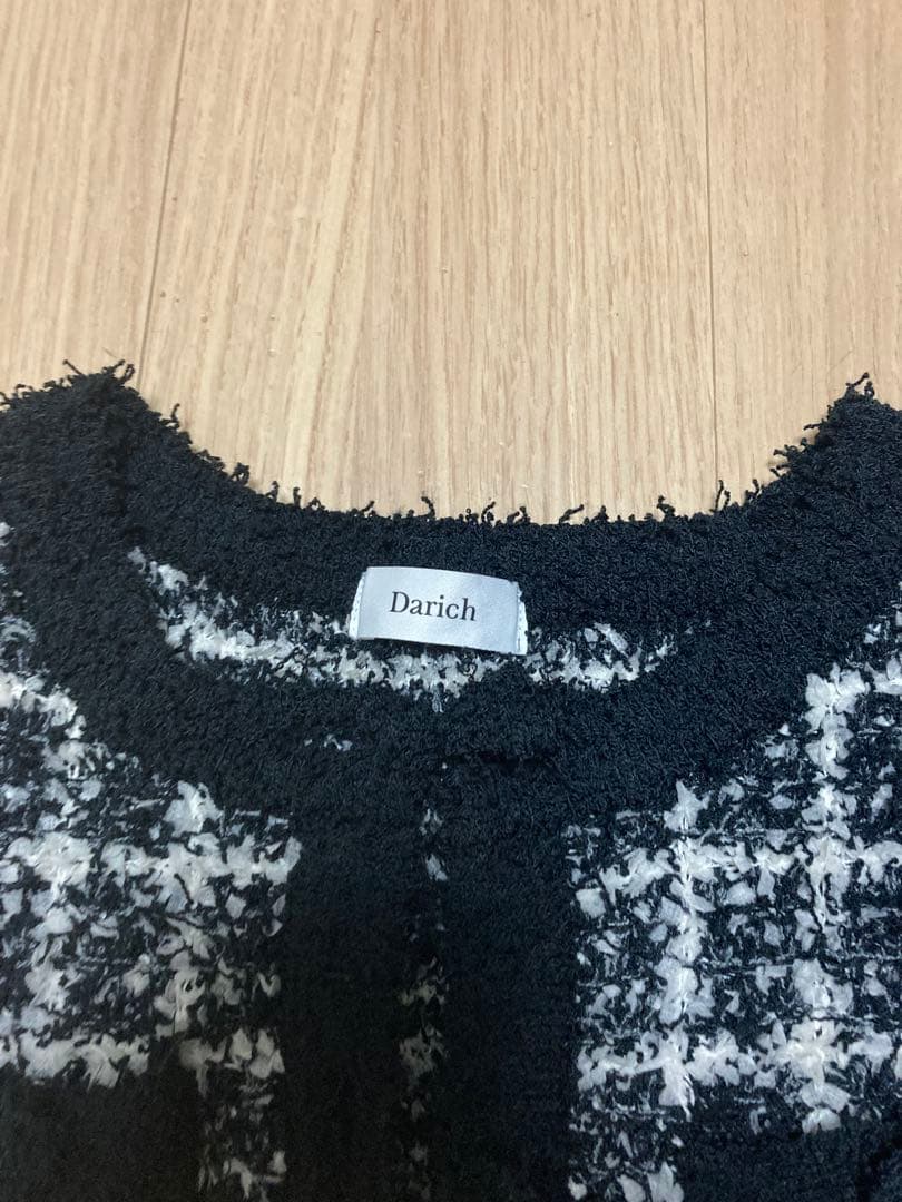 Darich ダーリッチ ツイードニットコンビネゾン ブラック Free