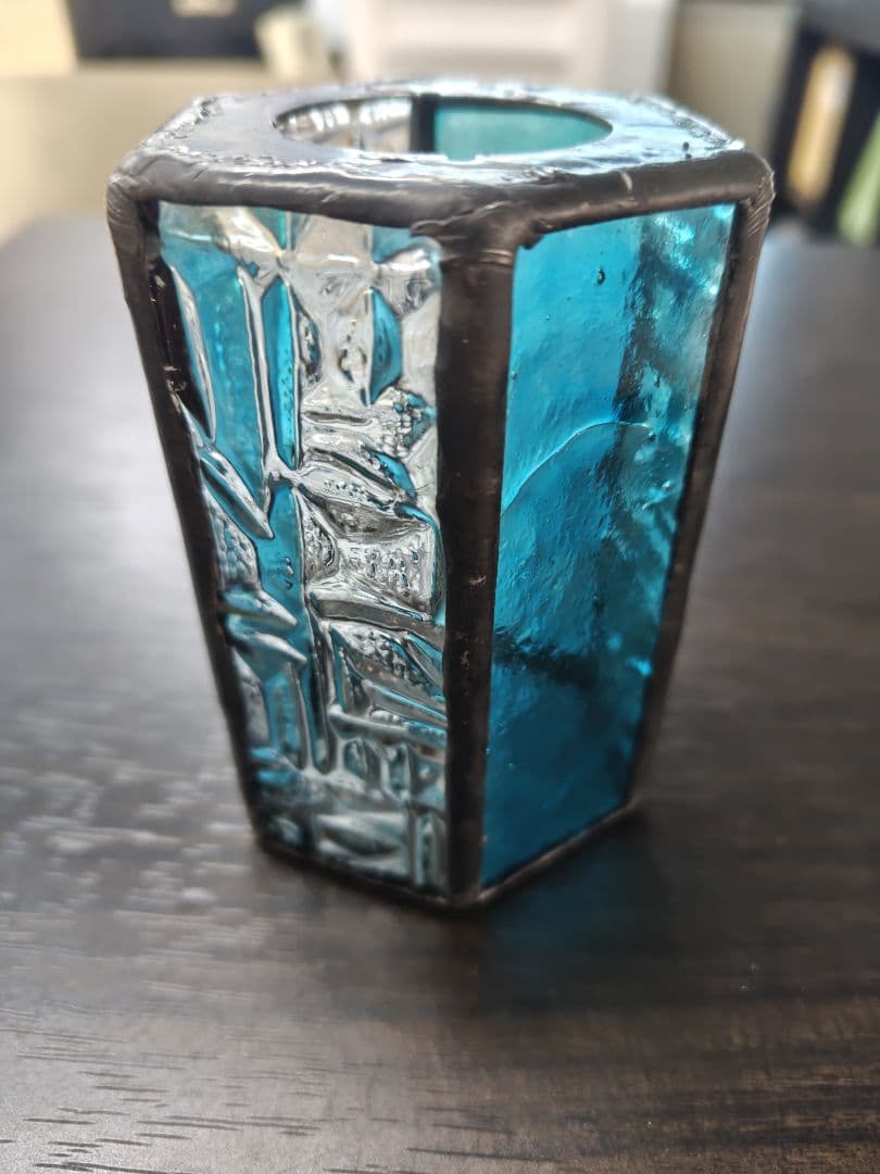 ゴールゼロ　LEDランタンシェード　 青とクリアガラス