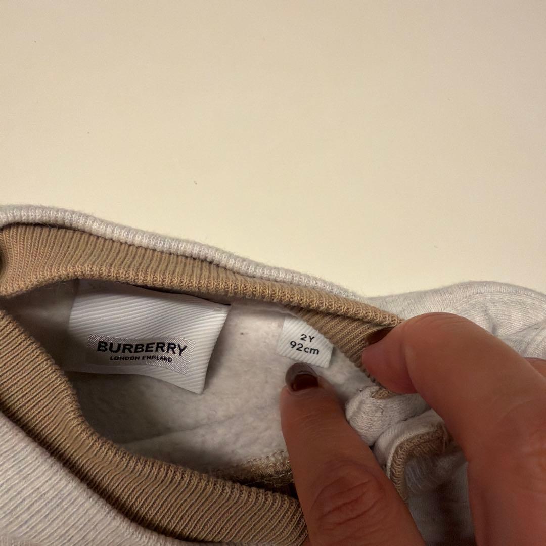 【BURBERR】ロゴ　トレーナーワンピース2歳92