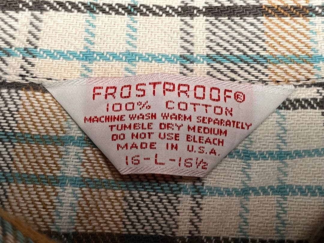 【好配色】80s FROSTPROOF ネルシャツ　MADE IN USA