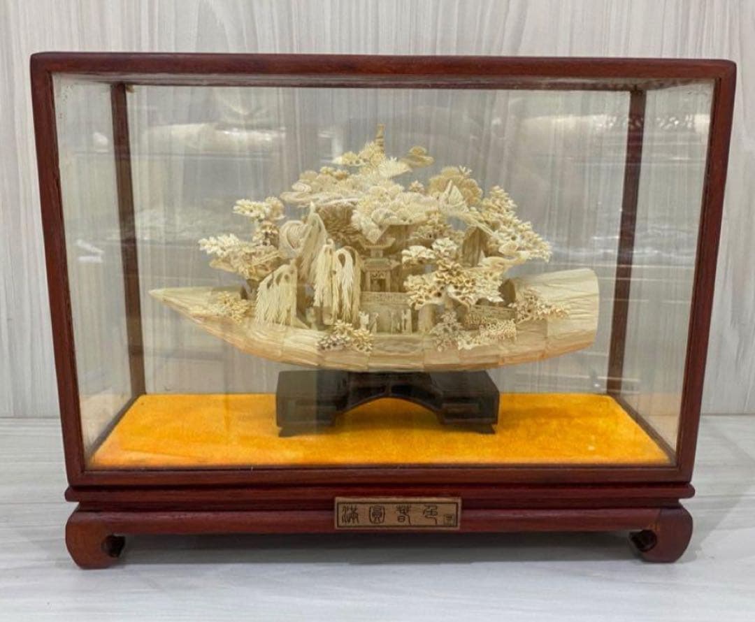 天然マンモス牙精巧な手作り彫刻順風満帆 置物