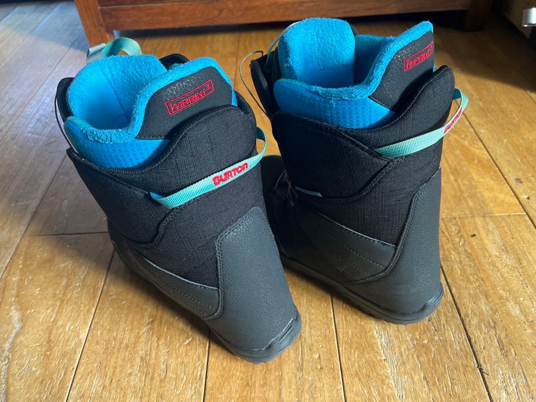 BURTON 子ども用スノーボードブーツ ブラック/ターコイズ