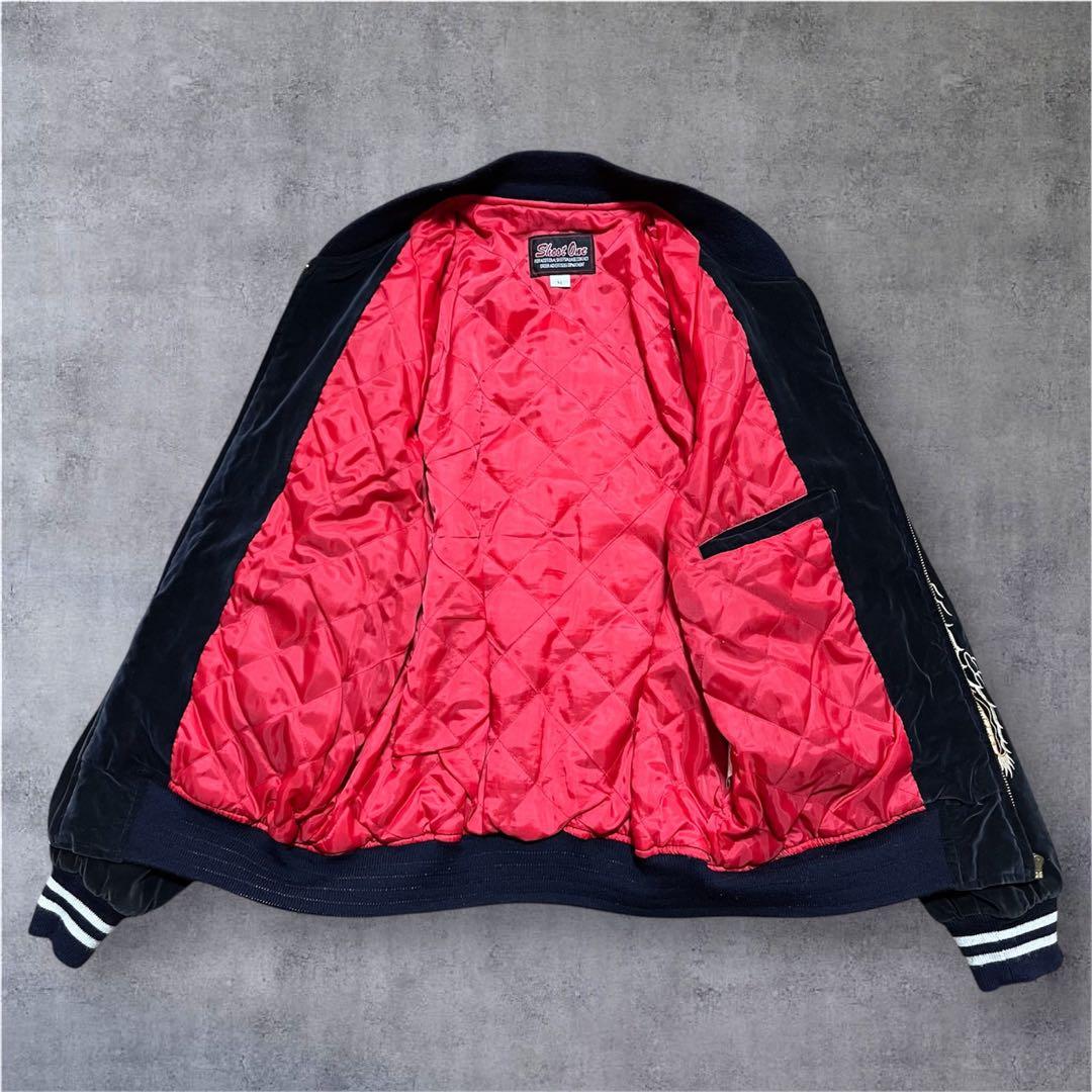 Shoot One 別珍ベロアスカジャン スカル　蛇　ドラゴン黒 スーベニア　M