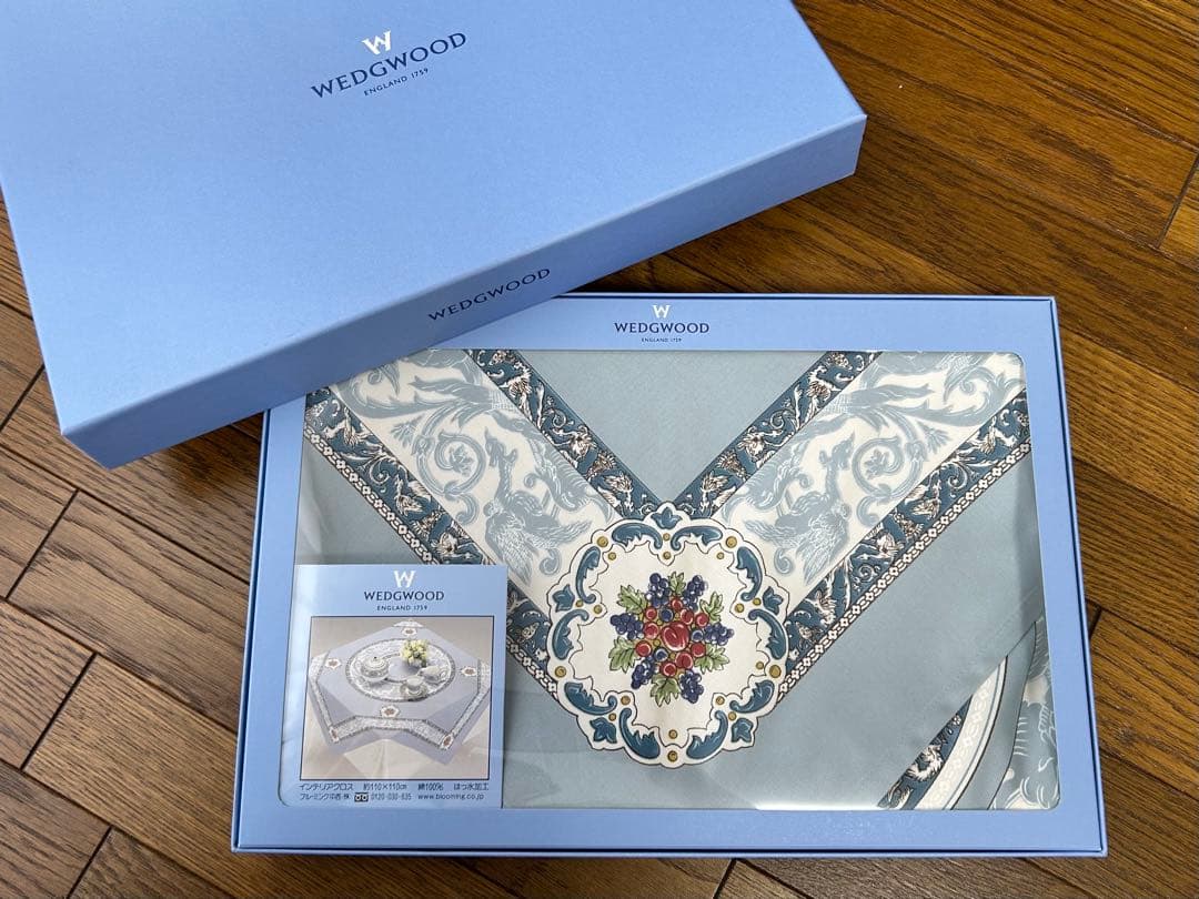 希少廃盤品　新品　ウェッジウッド　 テーブルクロス　フロレンティーン　ターコイズ