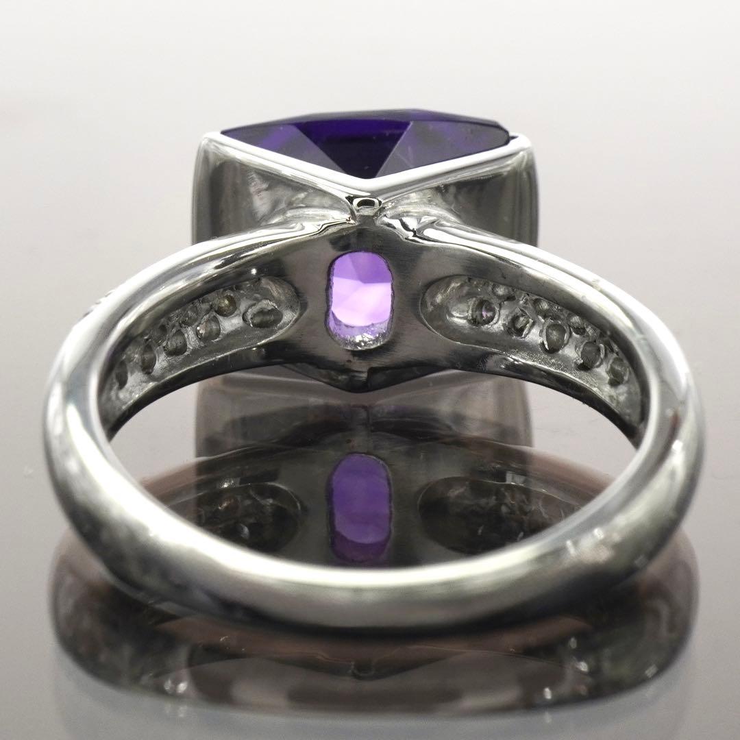 アメジスト リング ダイヤモンド プラチナ ダイヤ 指輪 Pt 16号 13号