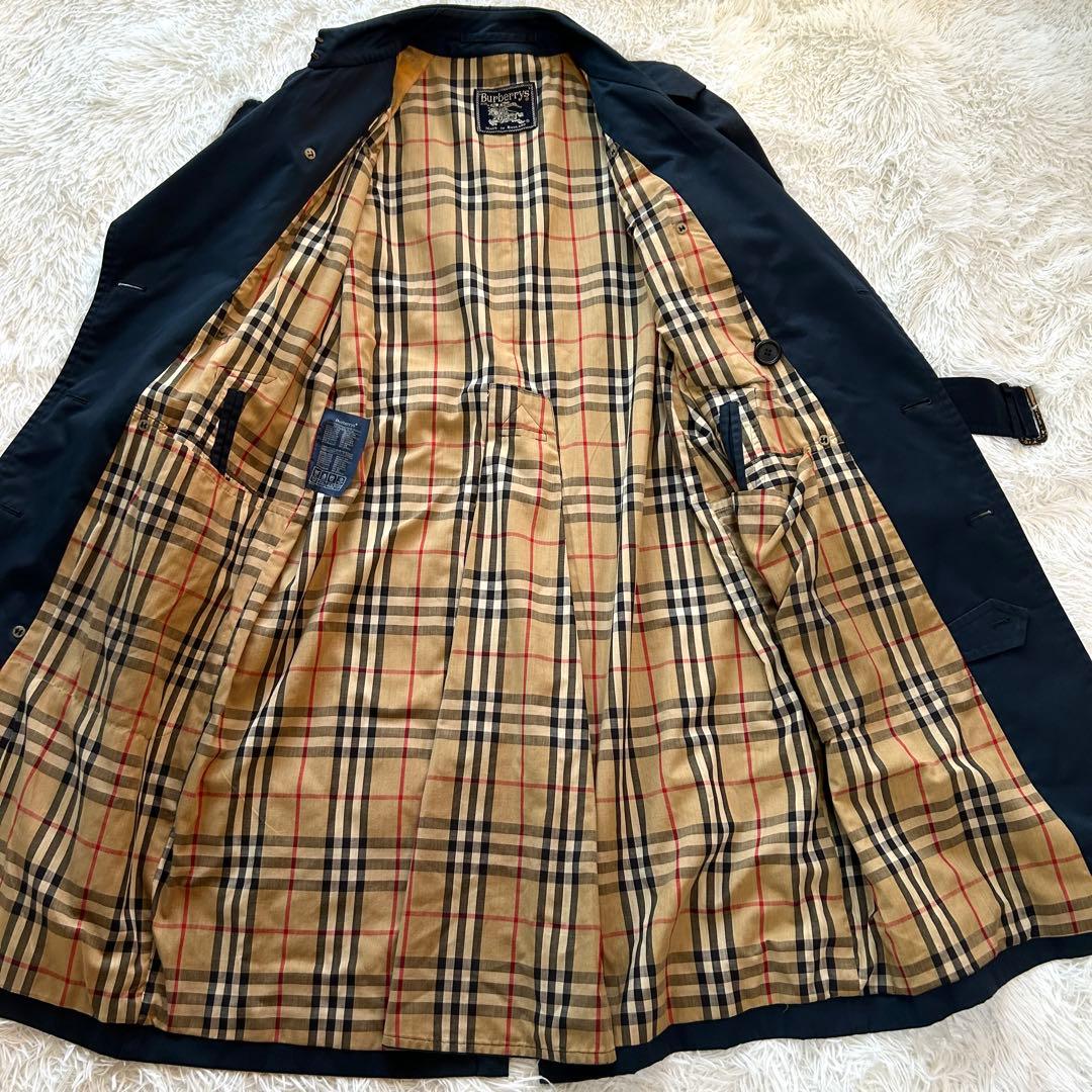 Burberry バーバリー　トレンチコート　ベルト付き　ネイビー　M相当