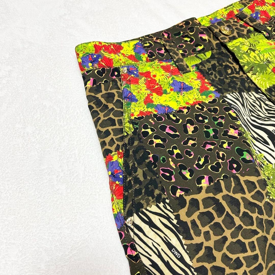 ダンスウィズドラゴン【2】激チャラ 総柄 ヒョウ柄 ゴルフウェア ショートパンツ