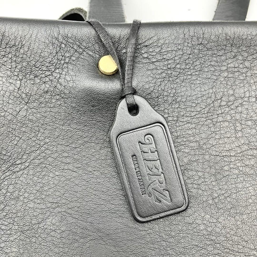 HERZ ヘルツ トートバッグ　オールレザー　肩掛け　ブラック　メンズ