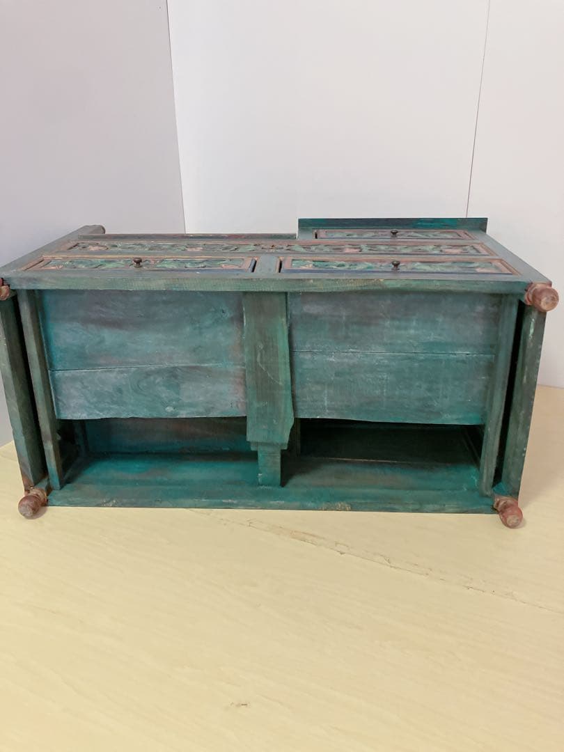 彫刻　アンティーク　木製　チェスト　ベンチ　飾り棚　インドネシア家具　アジア家具