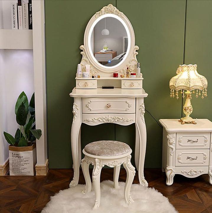 即日発送可能　大人気　北欧風ドレッサースツールライト 60cmセット