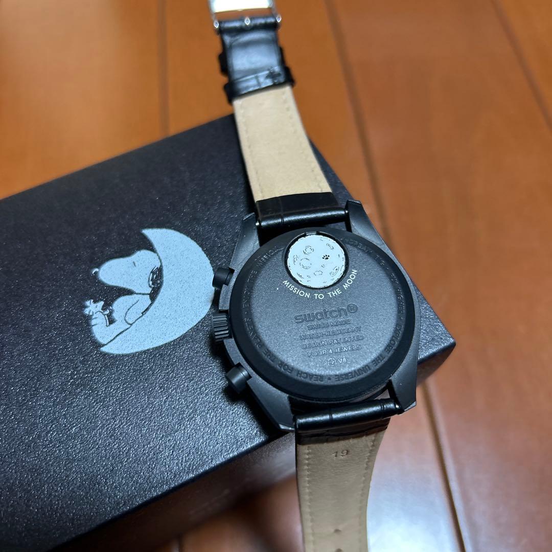 Swatch MISSION TO THE MOONPHASEスヌーピー黒オメガ
