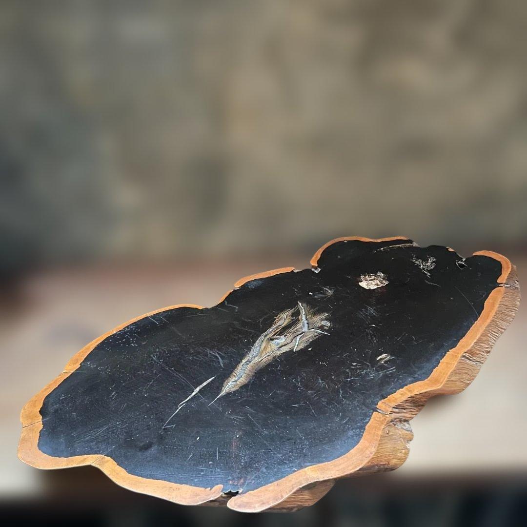 希少 大型 本黒檀 花瓶台 盆栽 花台 飾り台 一枚板 切り株 輪切 華道