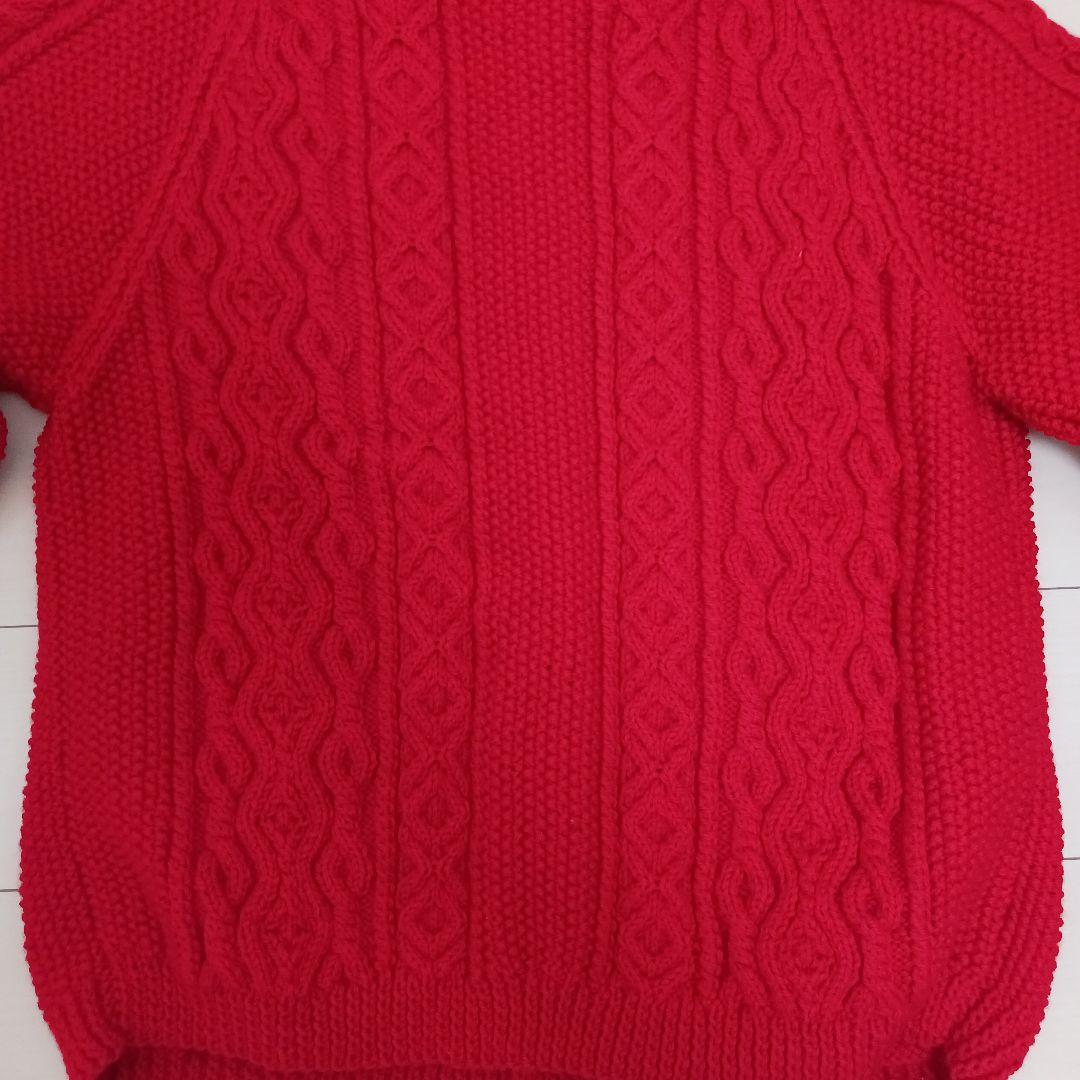 【値下げ】INVERALLANインバーアラン　カーディガン　赤レッド　メンズ