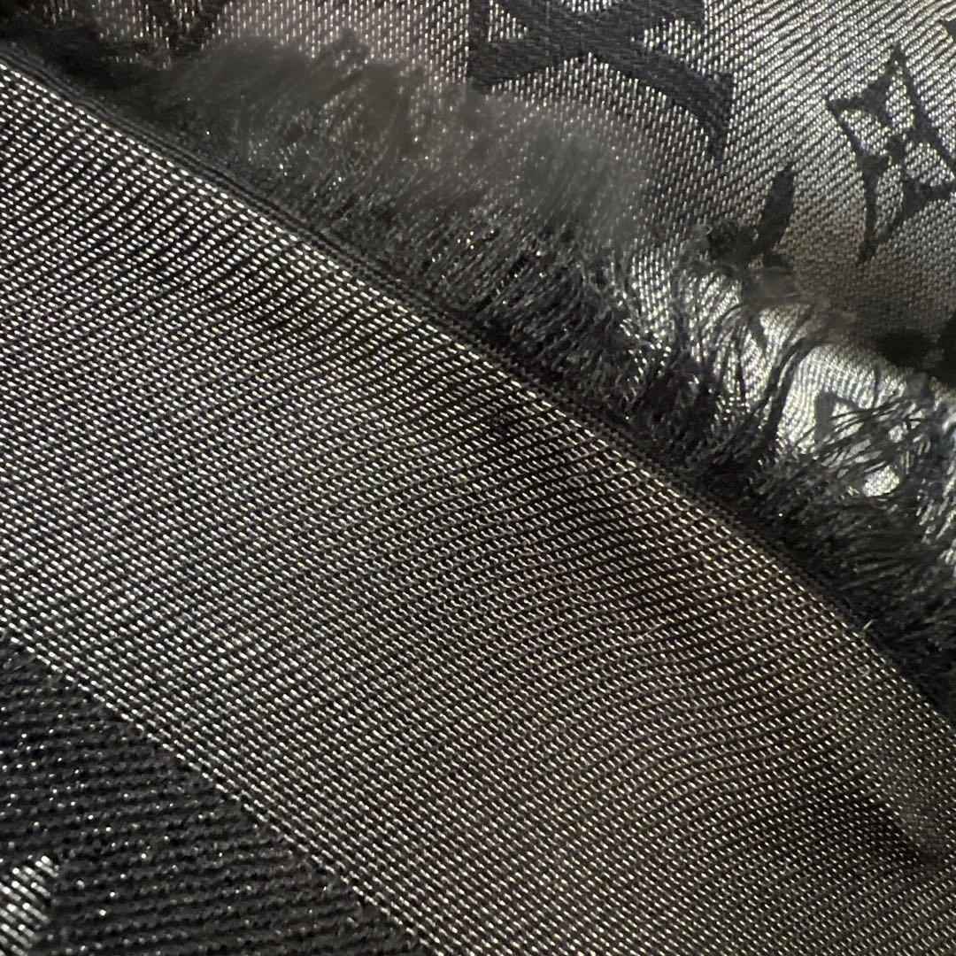 ルイヴィトン　ショール・モノグラム シャイン　黒シルバー　リバーシブル