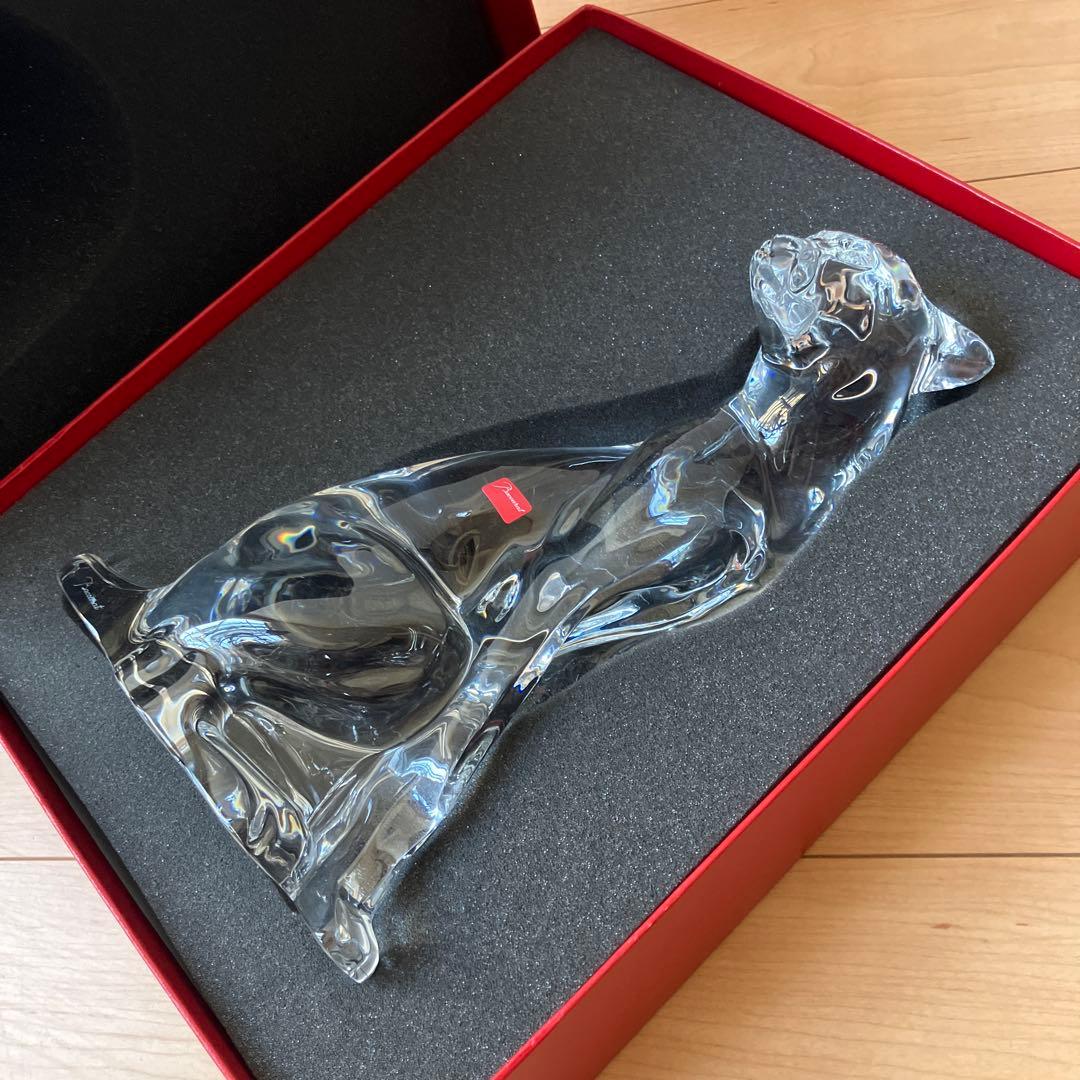 【未使用】BaccaratチータCheetahフィギュリン5kgクリアクリスタル