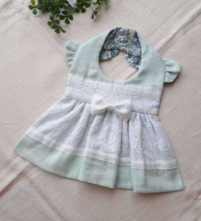 【送料無料】サークルレースのワンピーススタイ(ミントグリーン)