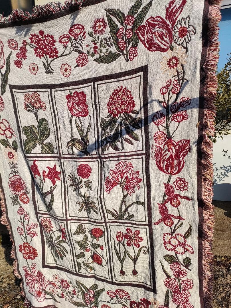 ボタニカル フラワー ラグ タペストリー