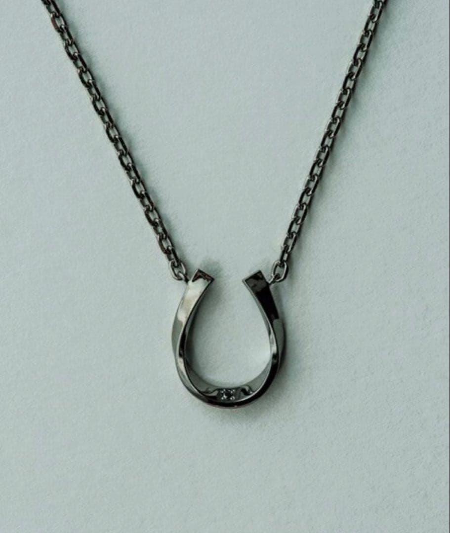 ete ホースシュー　ネックレス　ブラックダイヤ　シルバー925