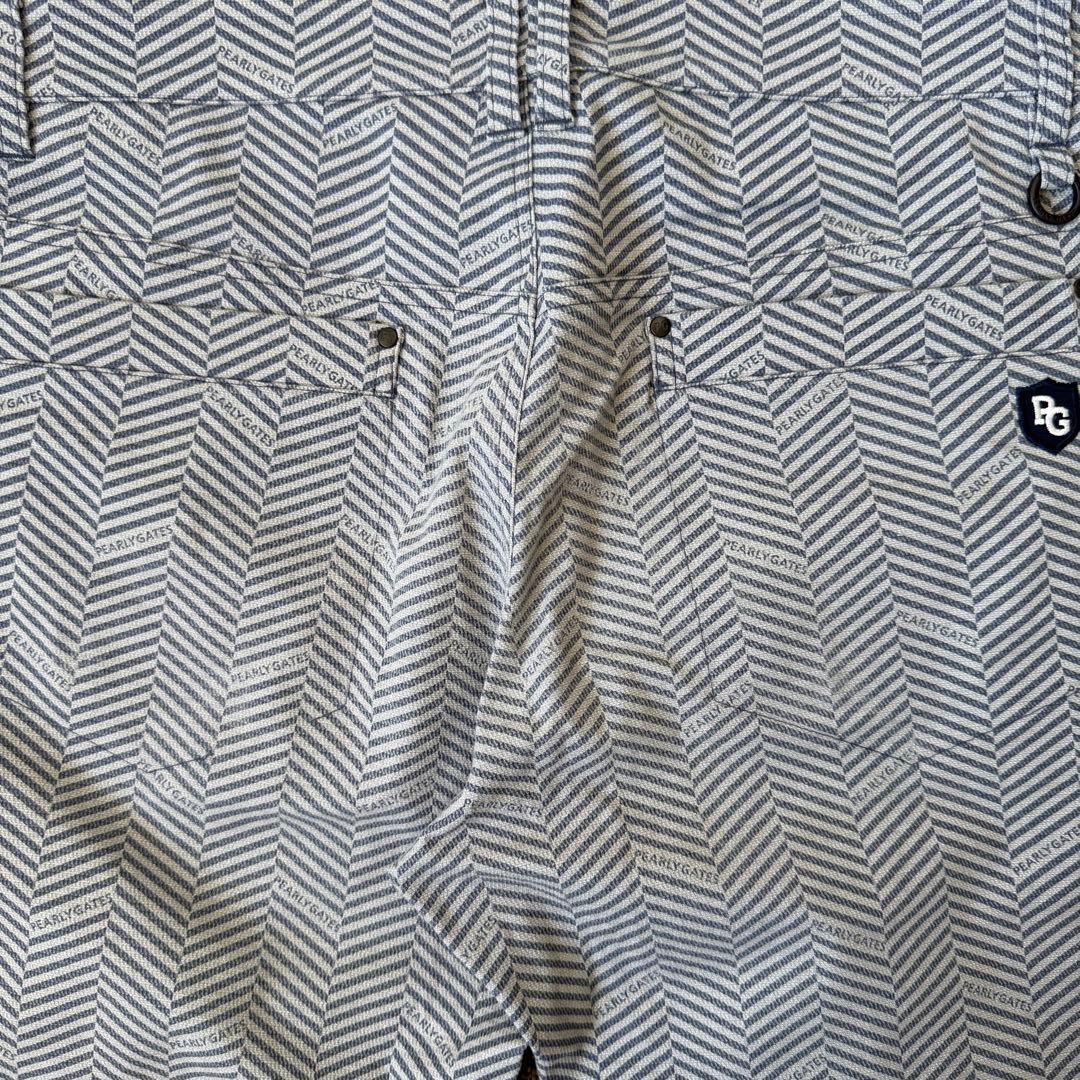 美品　パーリーゲイツ　パンツ　総柄　L〜XL相当 ネイビー　グレー　紺　5