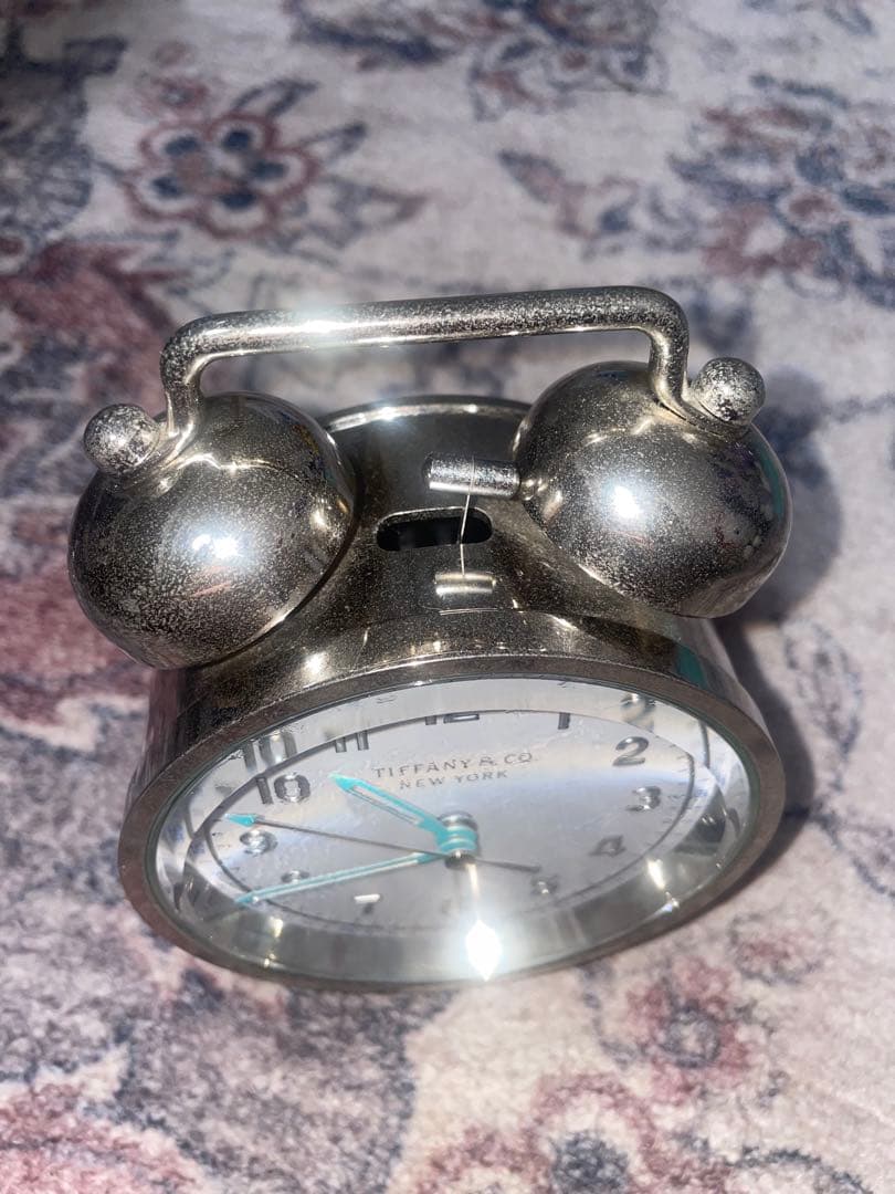 ぼ*び様 Tiffany & Co. ティファニー 置時計 目覚まし時計シルバー