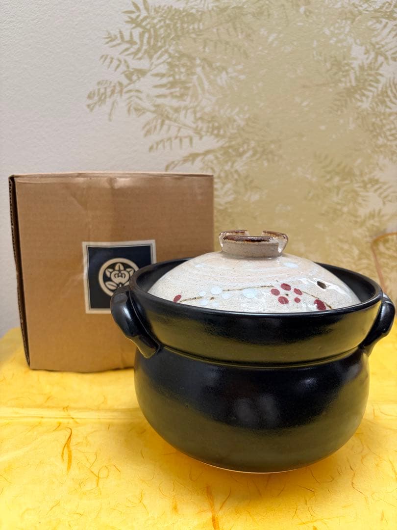 たち吉 ごはん鍋 土鍋 二合炊き しだれ梅 日本製 未使用品