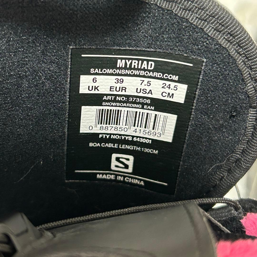 SALOMON スノーボードブーツ 24.5cm ブラック/ピンク
