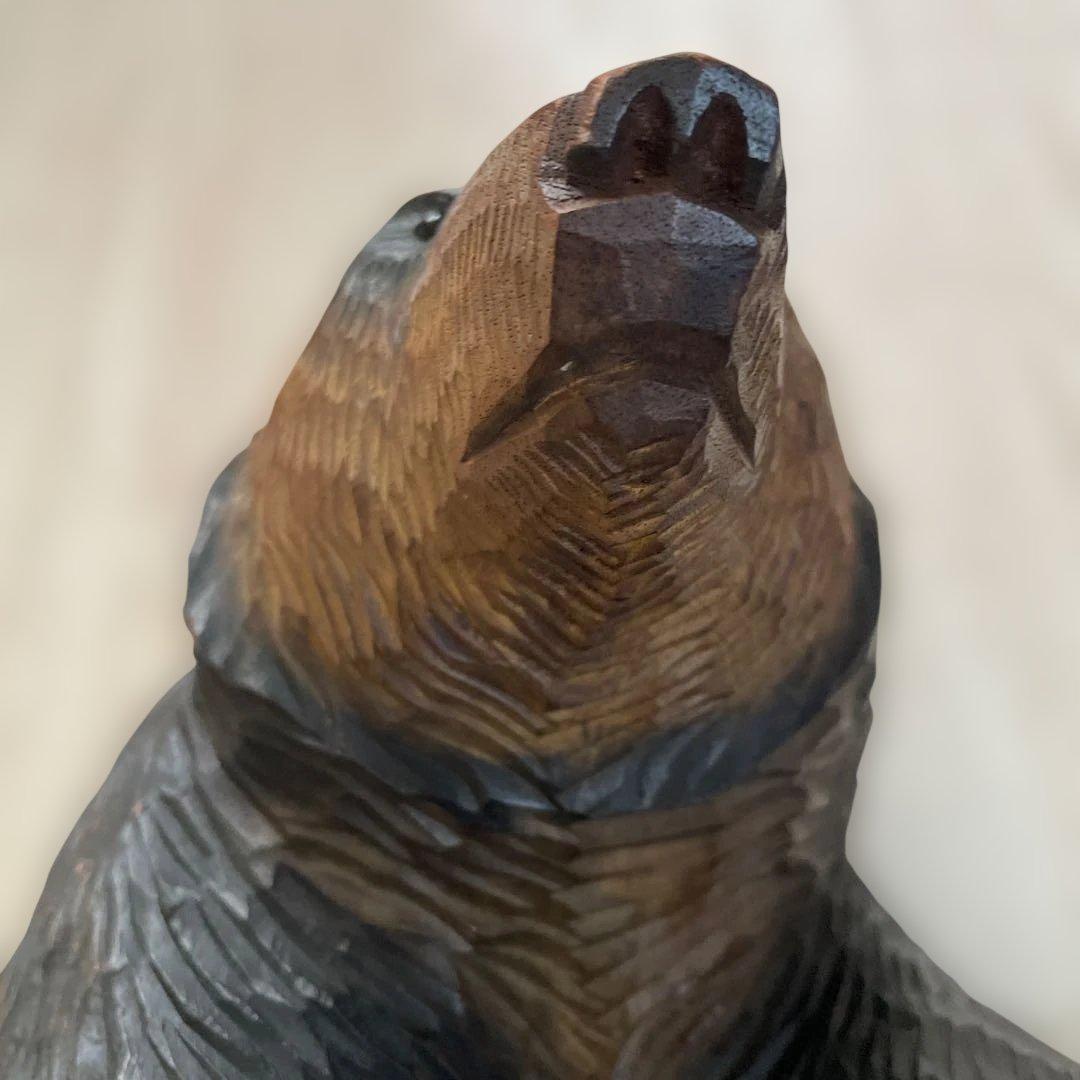 熊　木彫り　八雲　やくも　木歩作　彫刻 工芸品