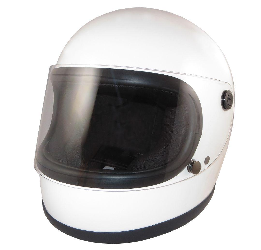 フルフェイス（ホワイト）昭和レトロ カフェレーサー 70年代 族ヘル 復刻版