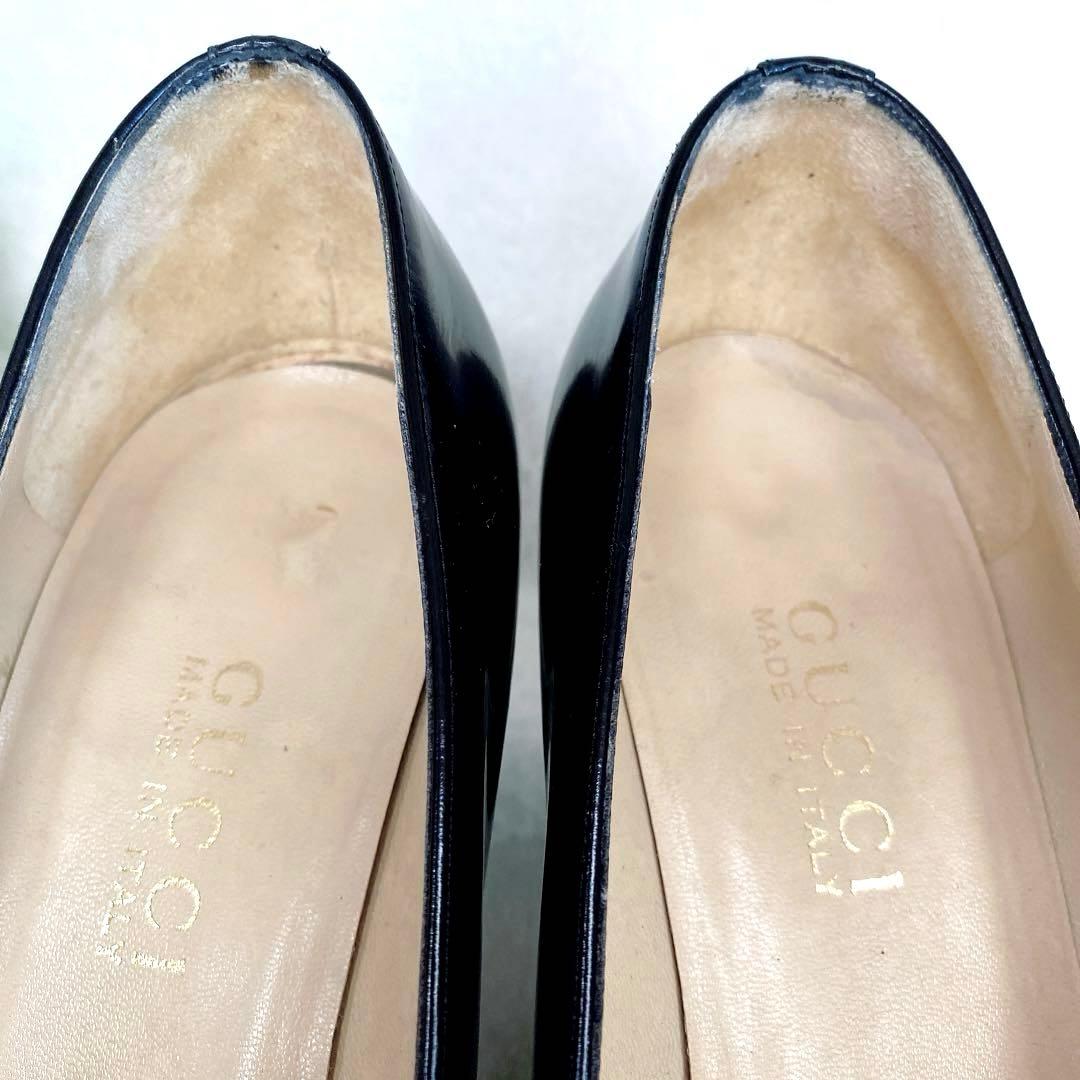 グッチ GUCCI ホースビット エナメル パンプス 8B 25cm相当