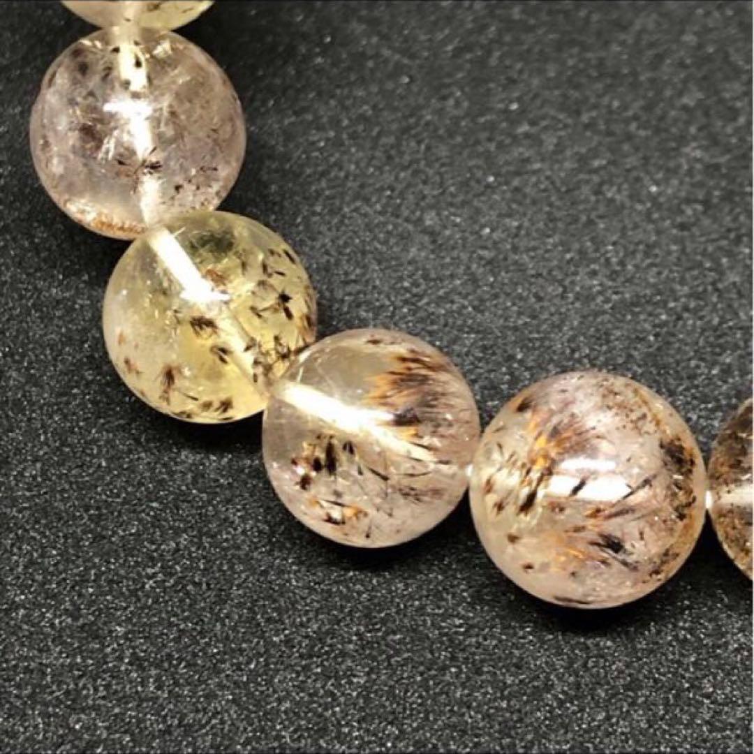 カコクセナイト インアメジストクオーツ モリオン シトリン ブレスレット