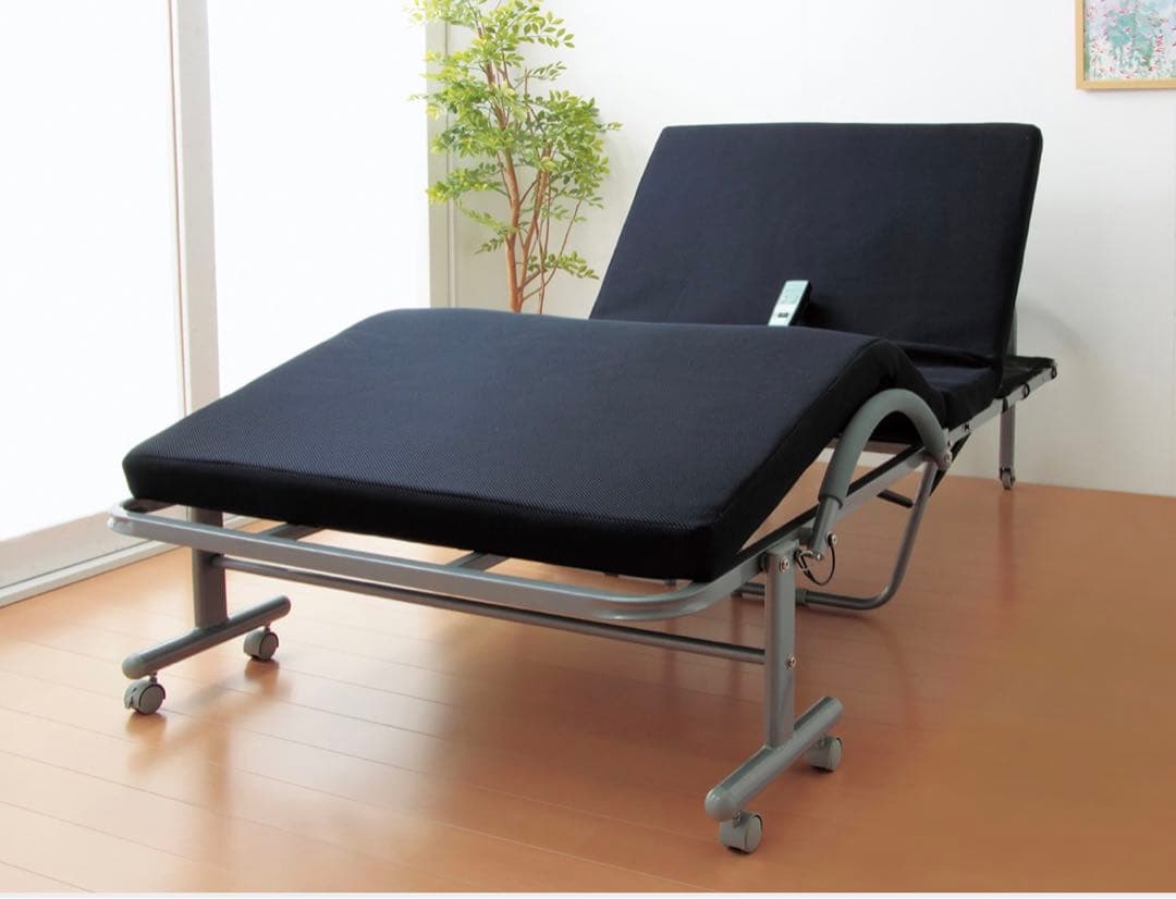 シングルベッド　低反発メッシユ仕様収納式電動リクライニングベッド