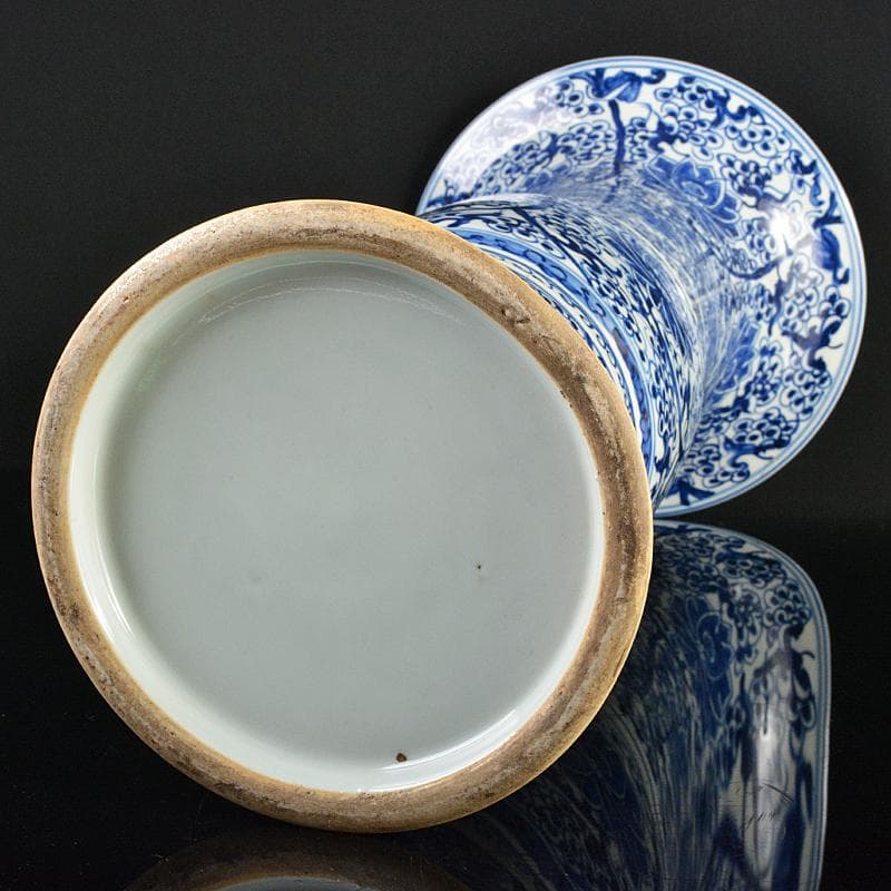 中国　青花纏枝花連卉文　尊式瓶　V　R6155B