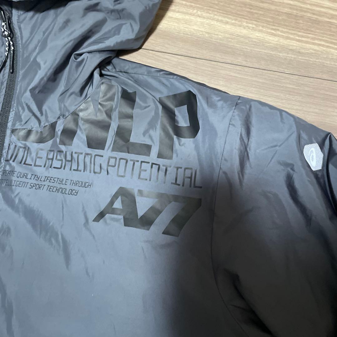 アシックス ウィンドブレーカー 上下セット ダークグレー L