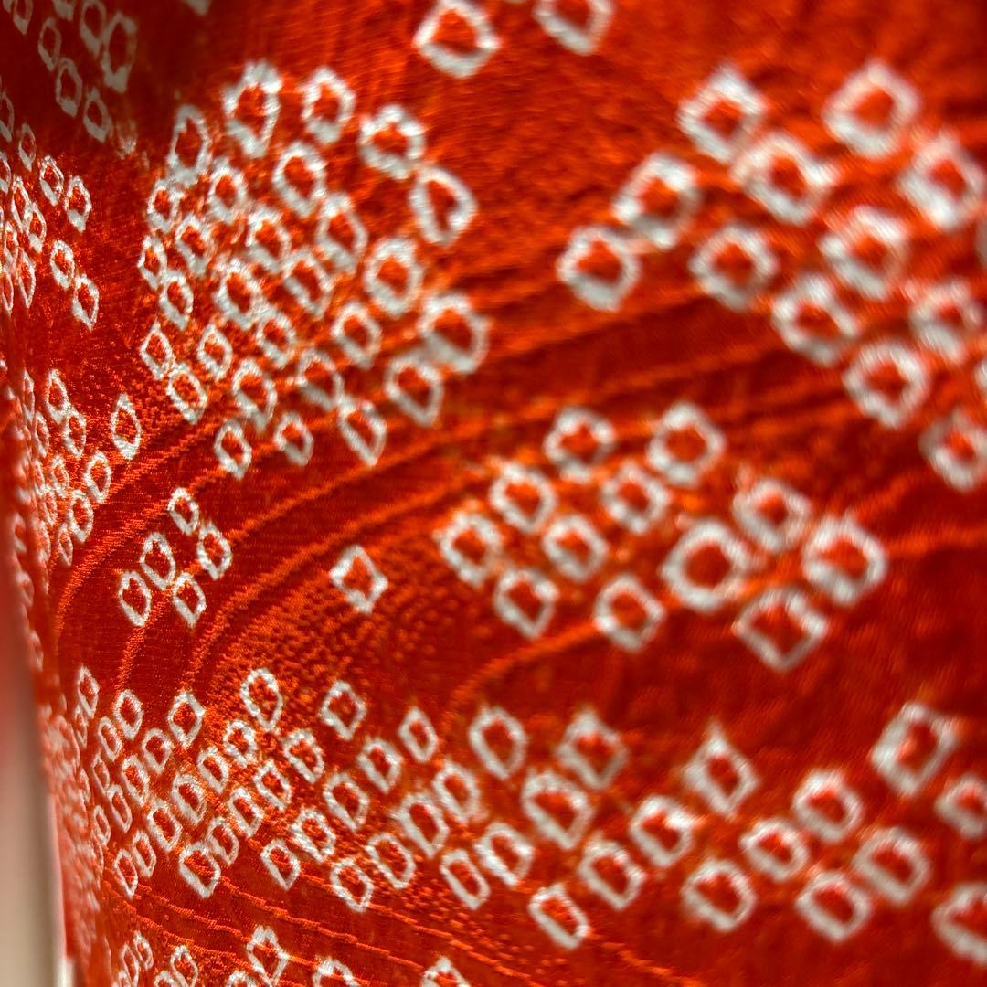 七五三　着物セット　7歳　友禅　部分絞り　赤色