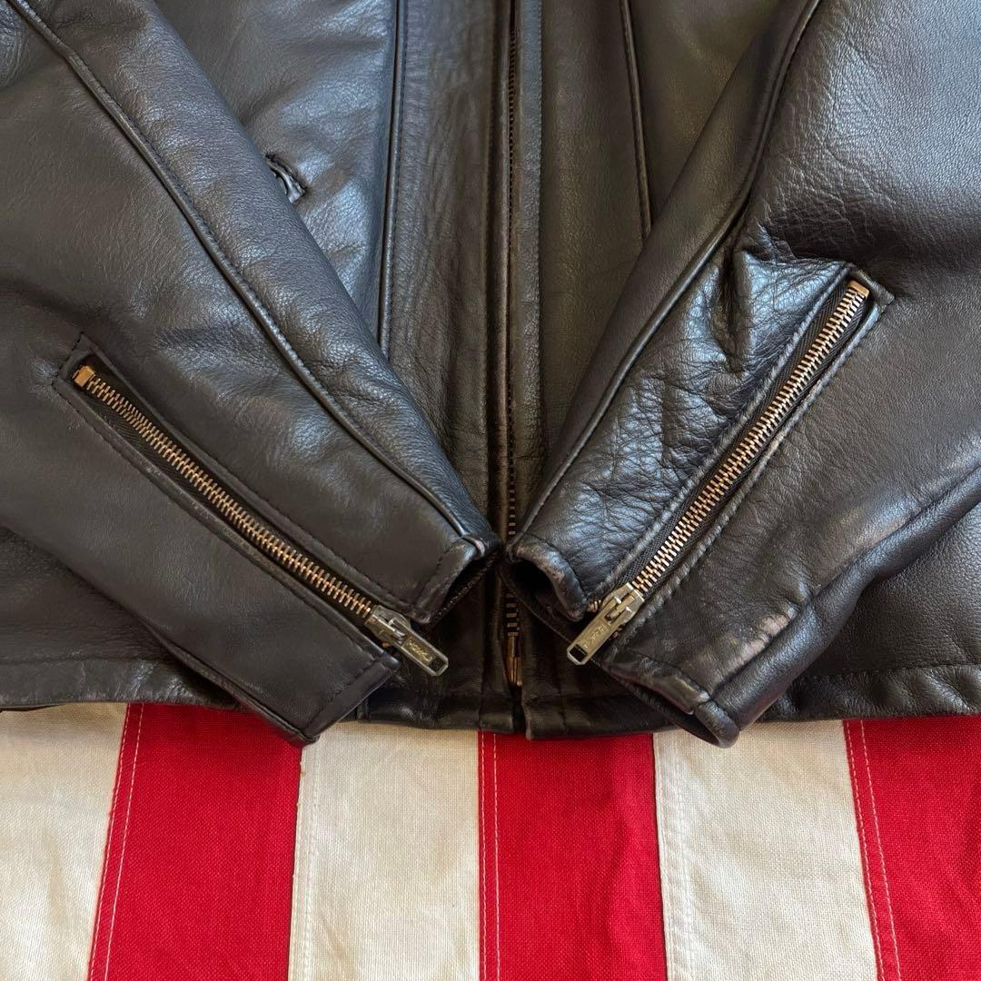 ショット 680 襟付 ライダースジャケット 40 黒 ライナー付 アメリカ製