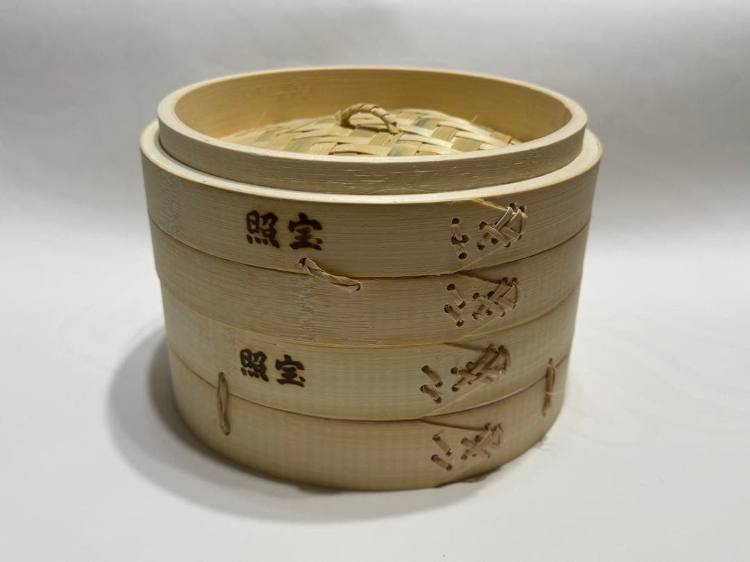 １セット限定出品・竹製蒸籠２１センチ１段セット（高いタイプ）
