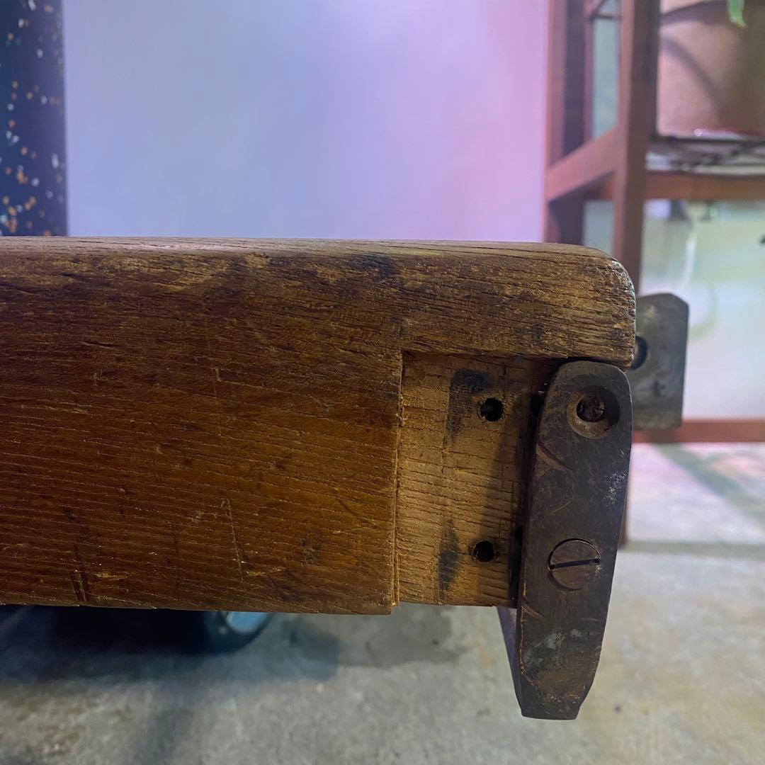 欅材ローテーブル キャスター付き 展示台 アンティーク