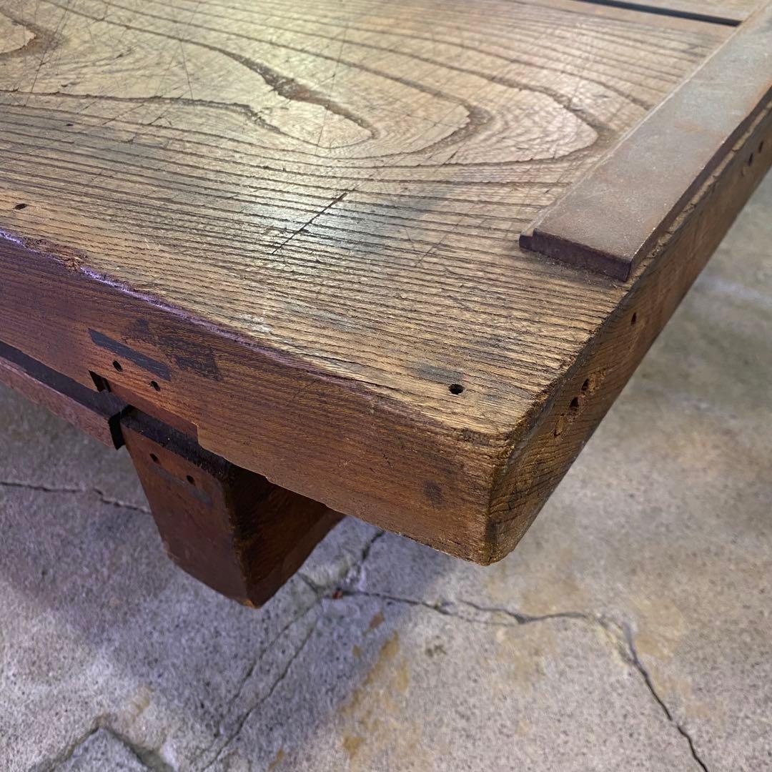 欅材ローテーブル キャスター付き 展示台 アンティーク