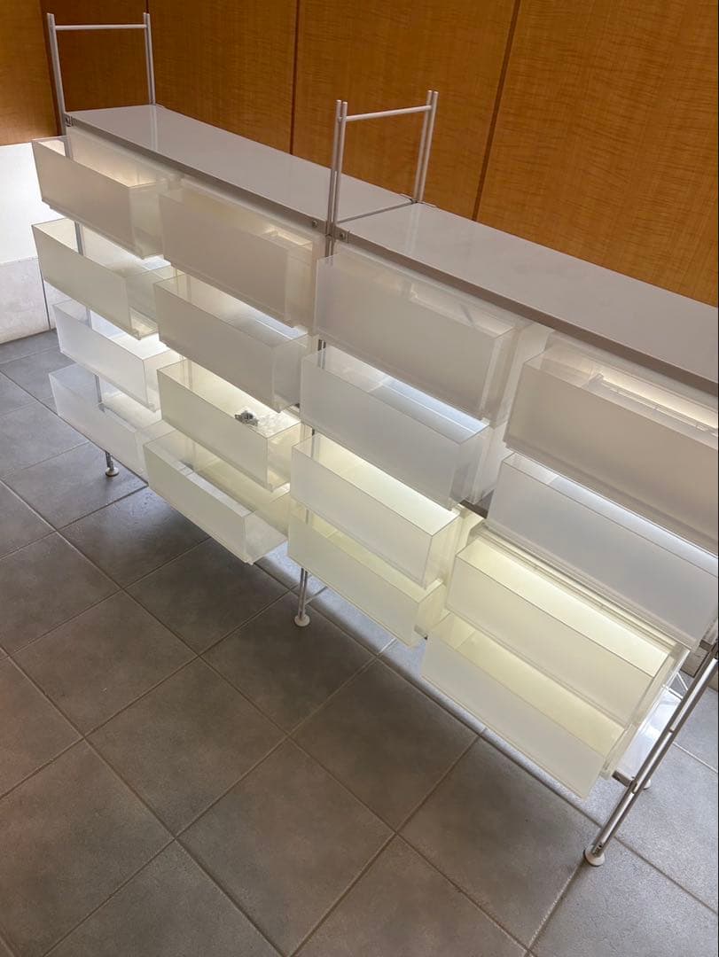 MUJI 無印良品 スチールユニットシェルフ ポリプロピレンケース16個付き