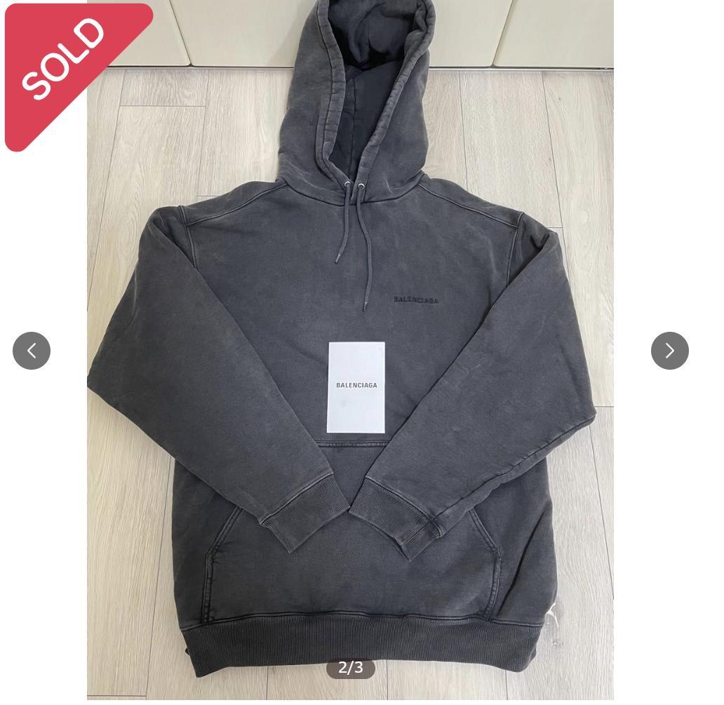 BALENCIAGA バレンシアガ パーカーWARDROBE 21AW（グレー）