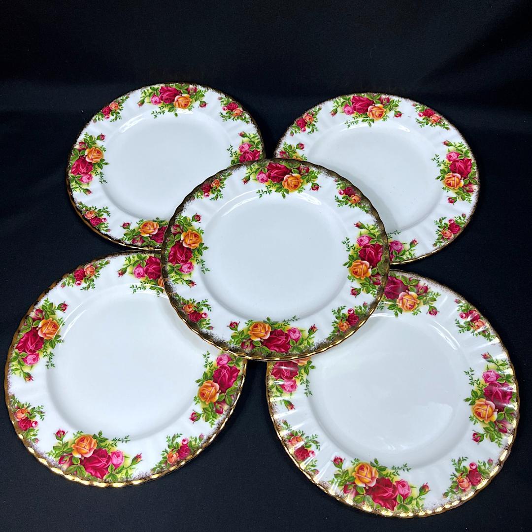 未使用品ロイヤルアルバート オールドカントリーローズ　20.5cm　プレート5枚