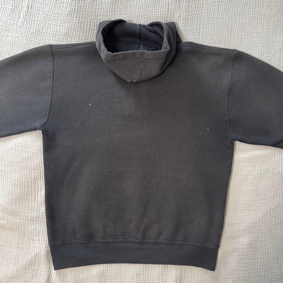 90s ラッセル パーカー ハーフボタン フェードブラック 無地 USA製