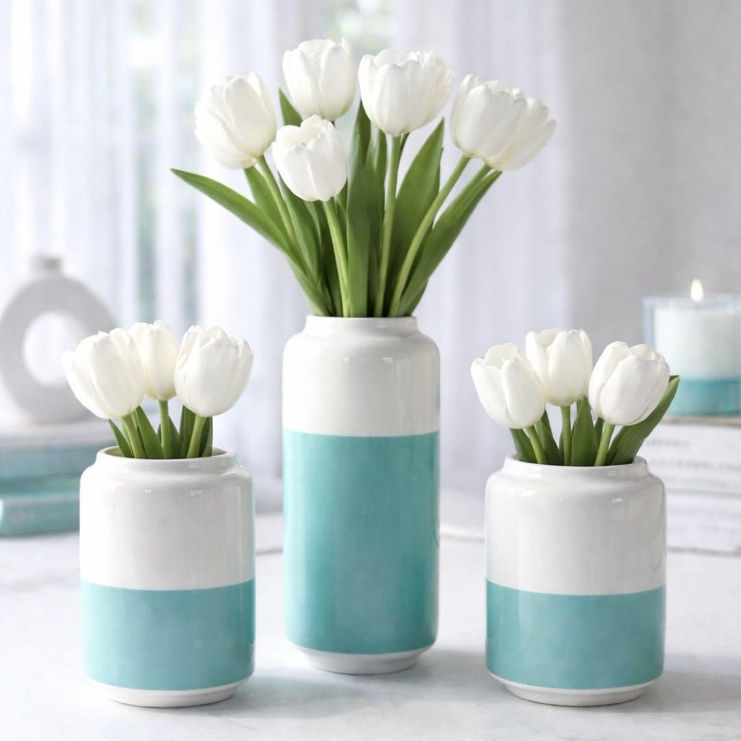 【箱付極美品】Tiffany ティファニー カラーブロック　フラワーベース 3個