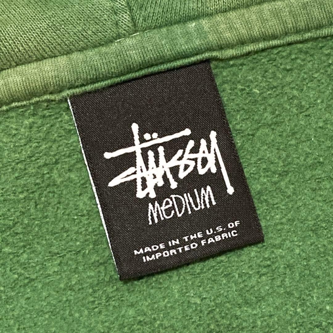 STUSSY ステューシー パーカー デカロゴ グリーン M 0477